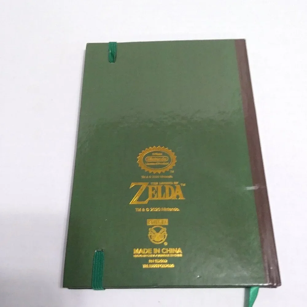 Nintendo Legend Of Zelda Hardcover Writing Journal Notebook Green And Gold
